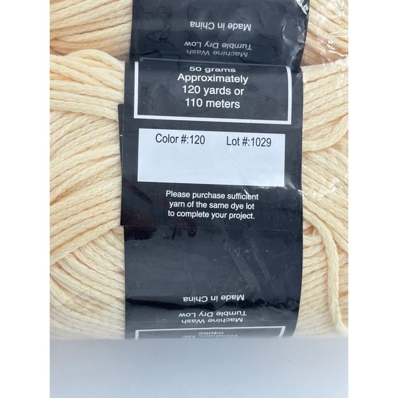 Wick Cotton Yarn 10 Skeins Cream Color 1120 Yards Craft Project - Picture 2 of 4